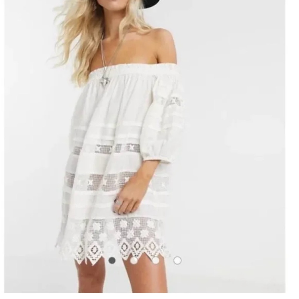 Free People White Cream Puff Sleeve Blouse